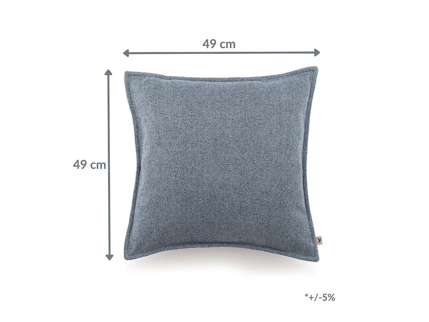 Coussin décoratif Keara 49x49 cm Bleu gris