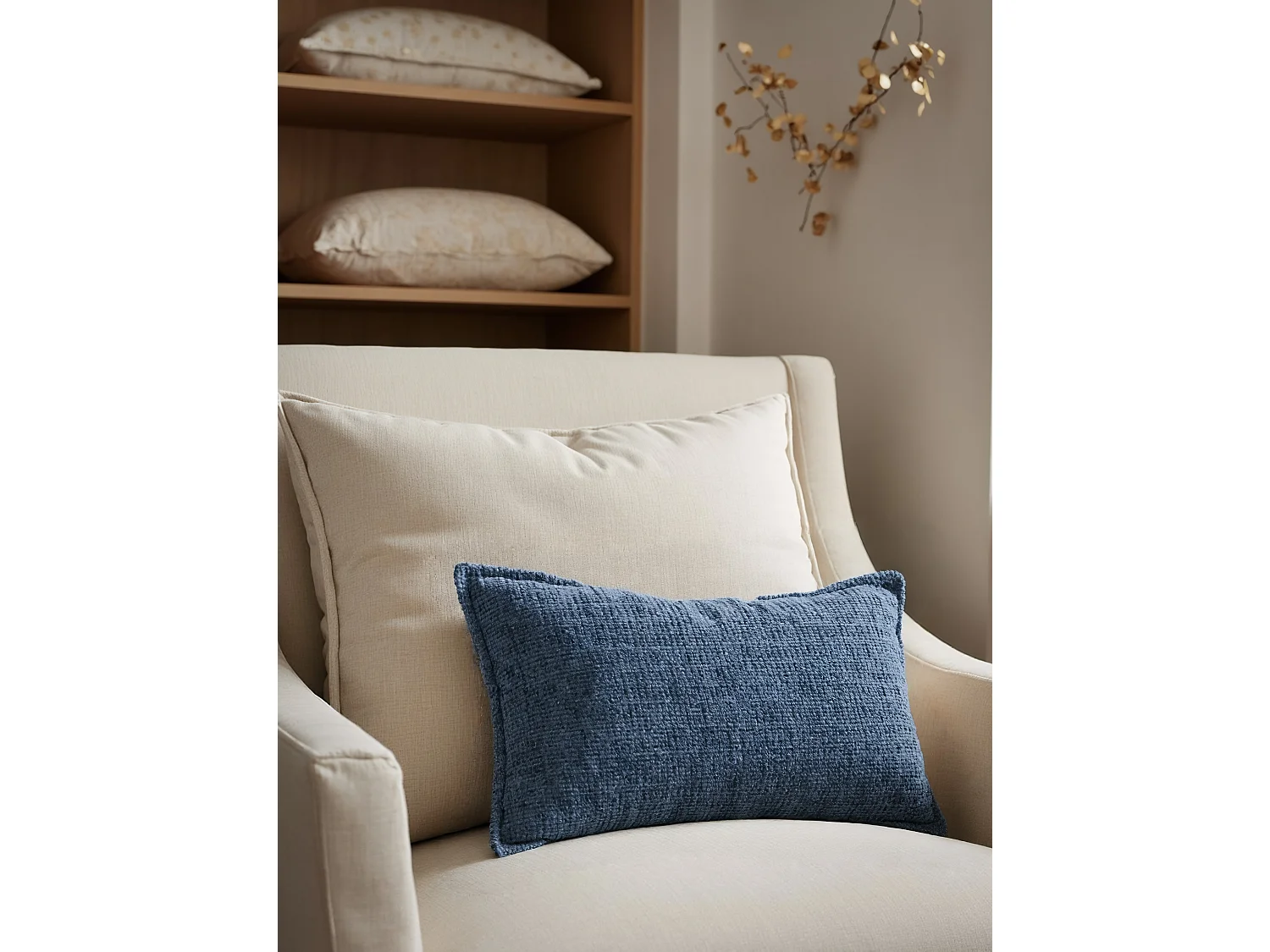 Coussin décoratif Keara 50x30 cm Bleu