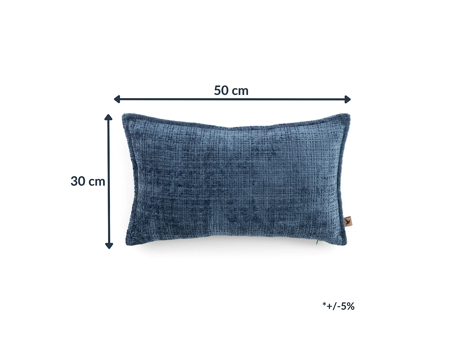 Coussin décoratif Keara 50x30 cm Bleu