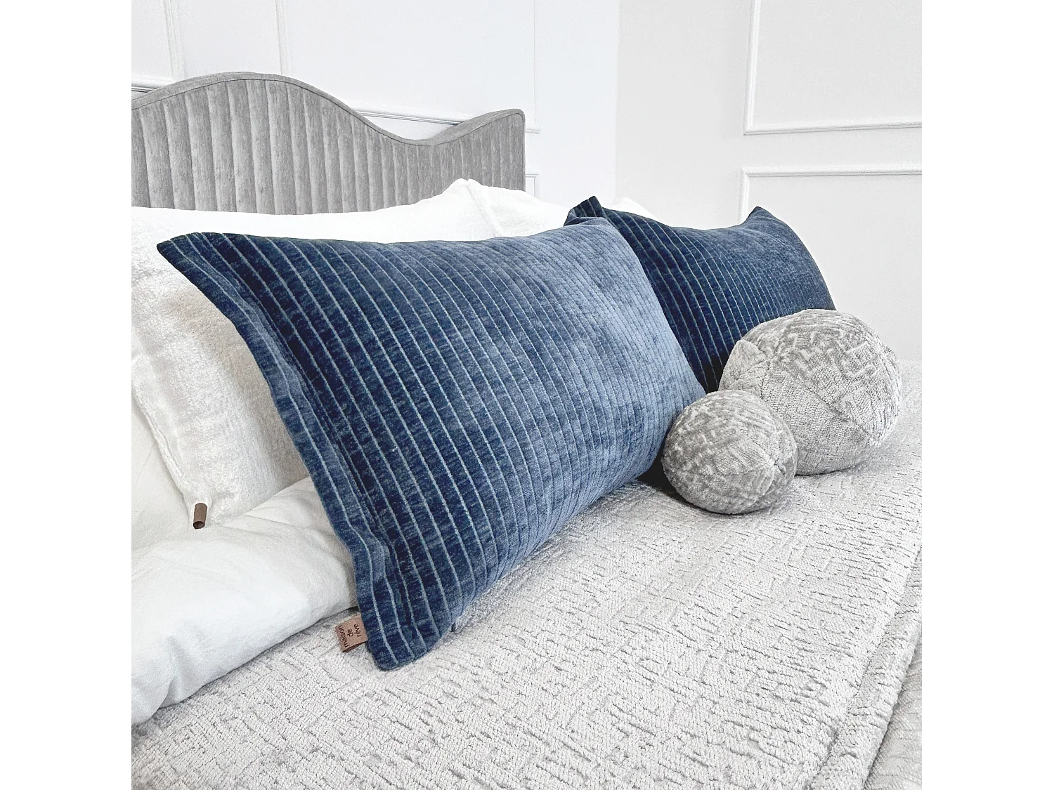 Lot de 2 coussins décoratifs Orchid 60x40 cm Bleu foncé