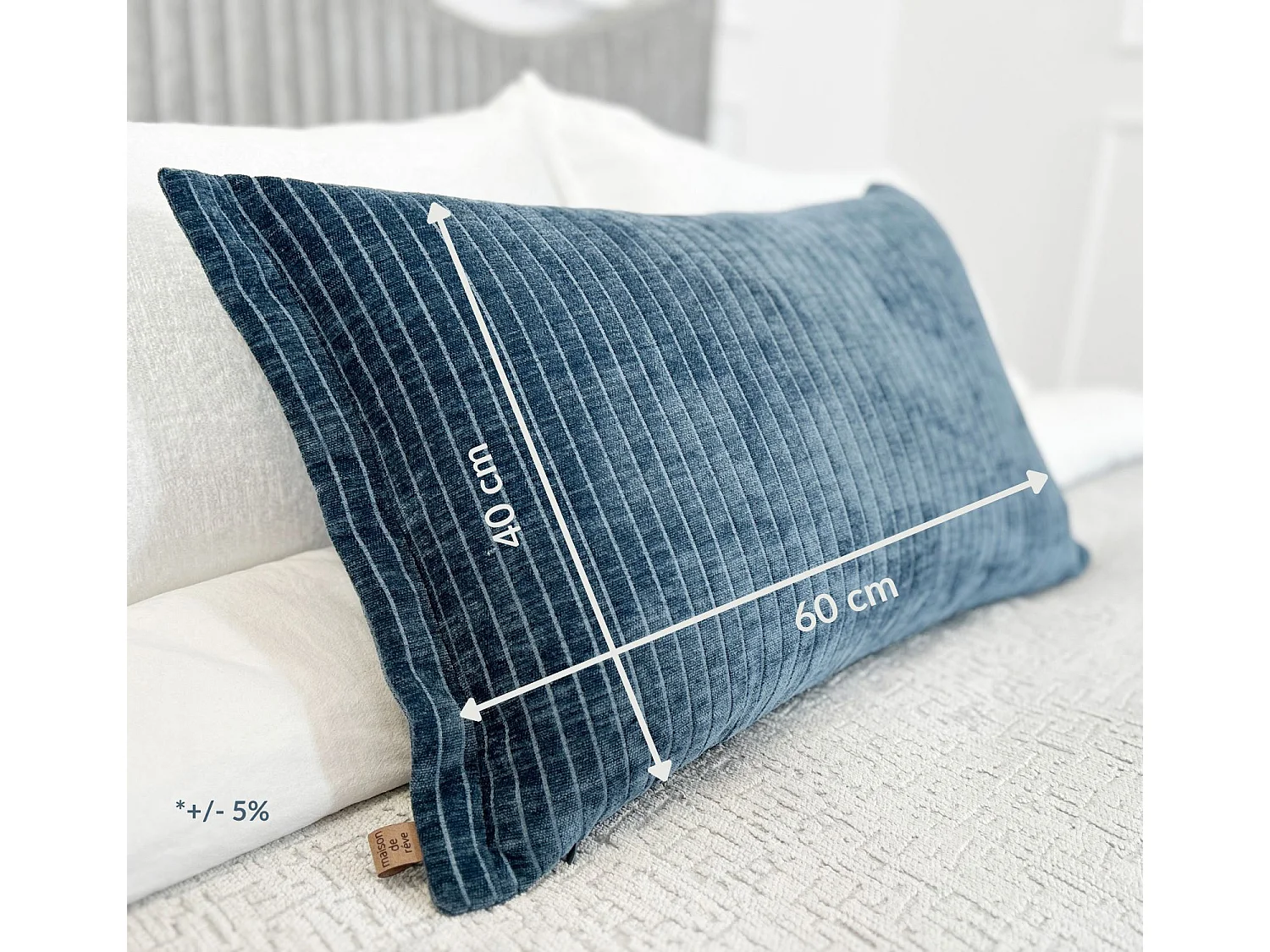 Lot de 2 coussins décoratifs Orchid 60x40 cm Bleu foncé