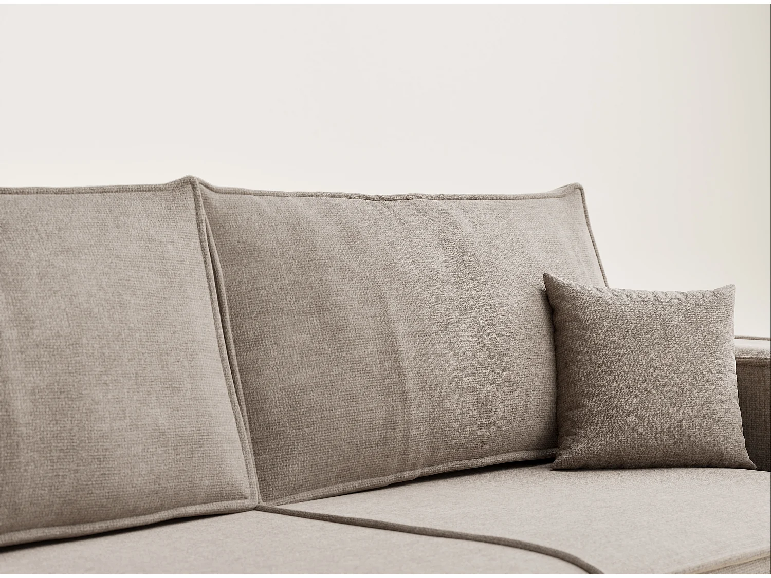Canapé 3 places convertible en tissu chenille brun gris MILOS