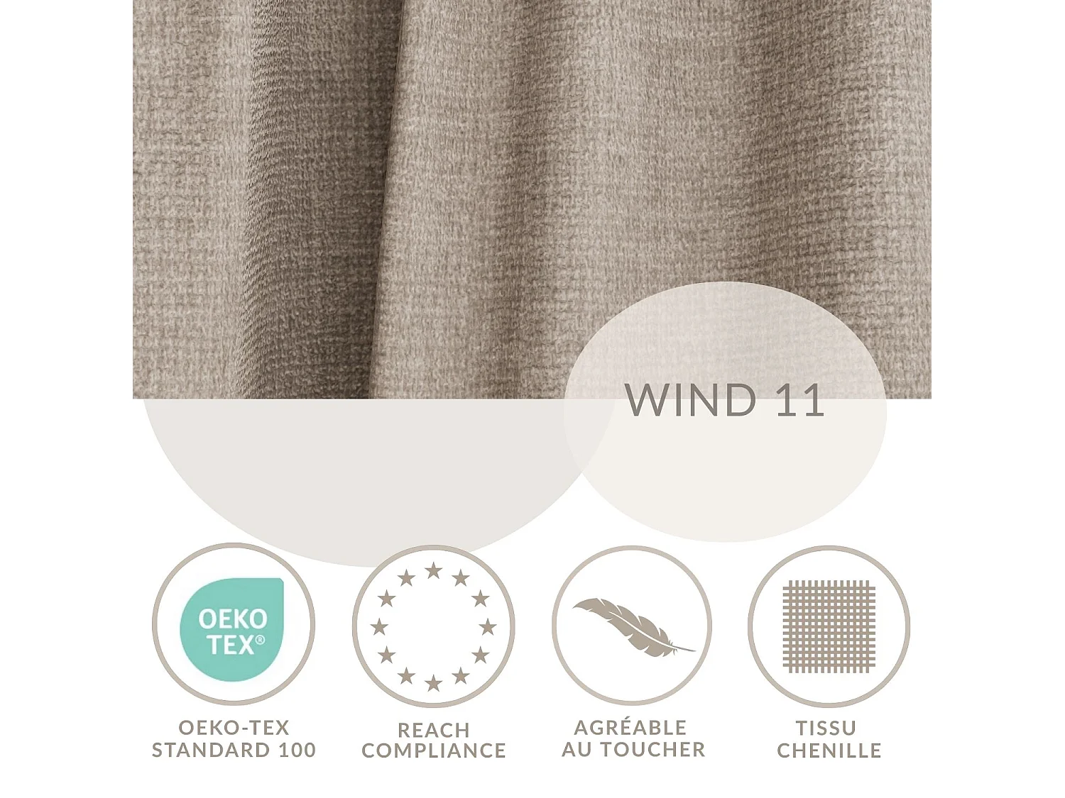Canapé 3 places convertible en tissu chenille brun gris MILOS