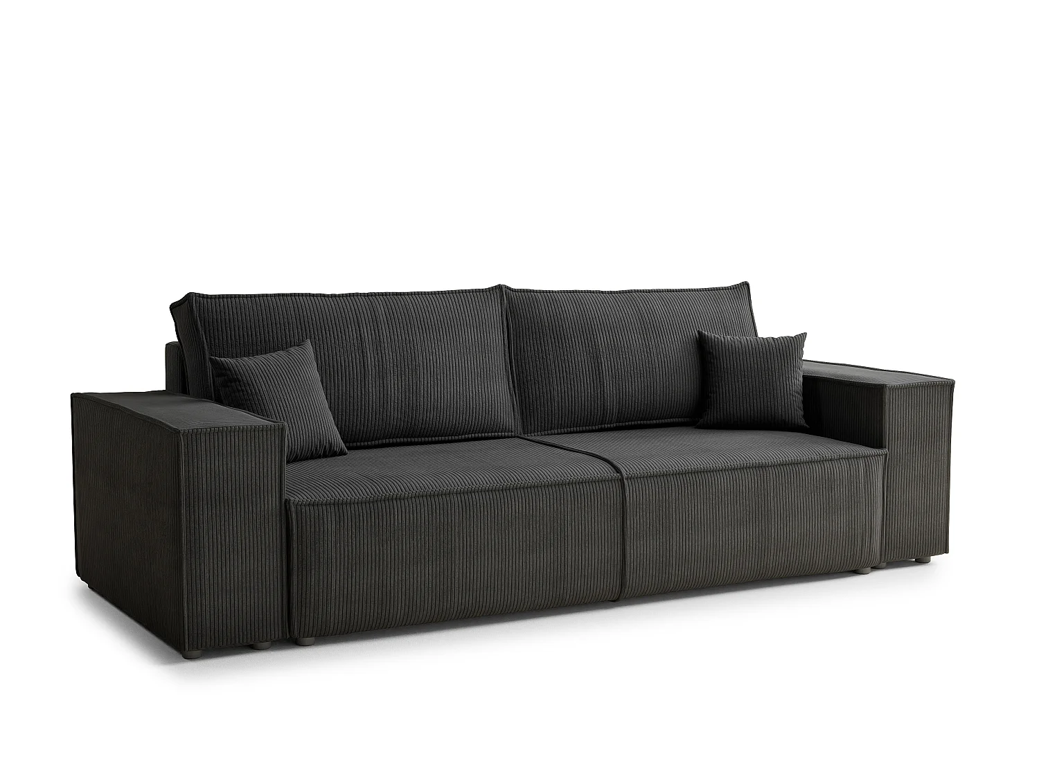 Canapé 3 places convertible en velours graphite MILOS