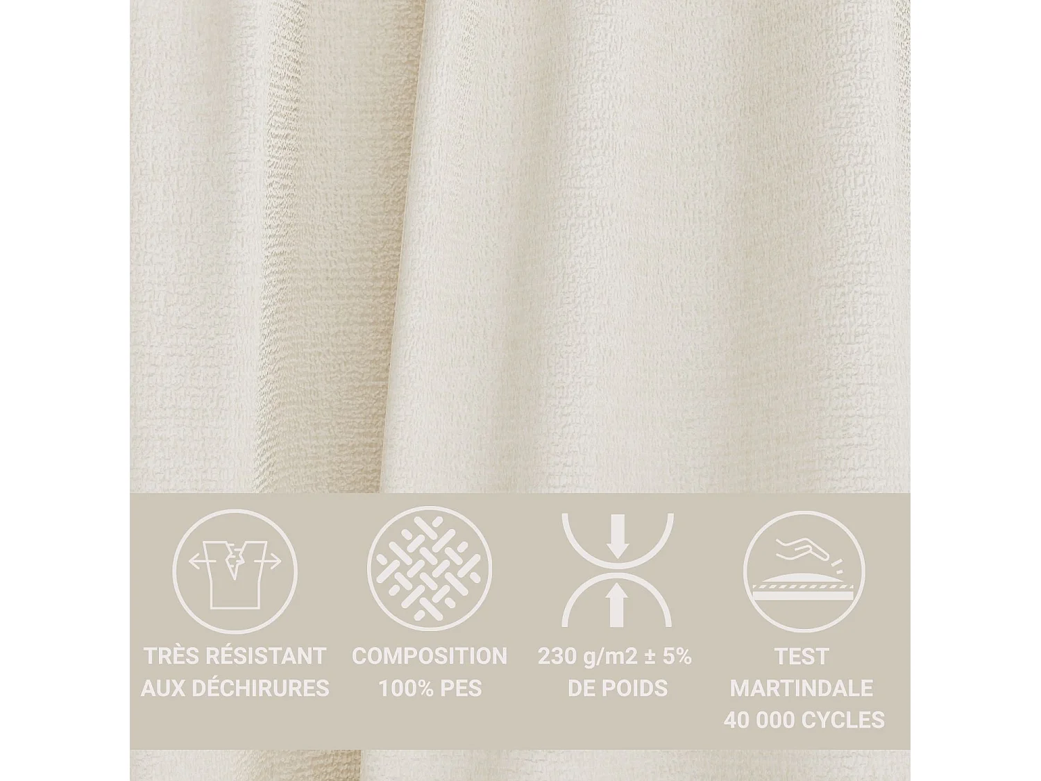 Canapé 3 places convertible en tissu chenille creme MILOS