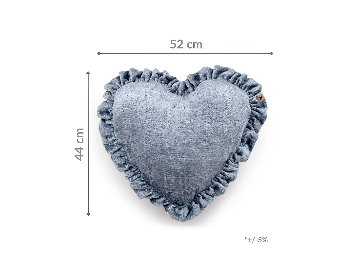 Coussin décoratif Sweetheart 50x42 cm Bleu gris Le cœur