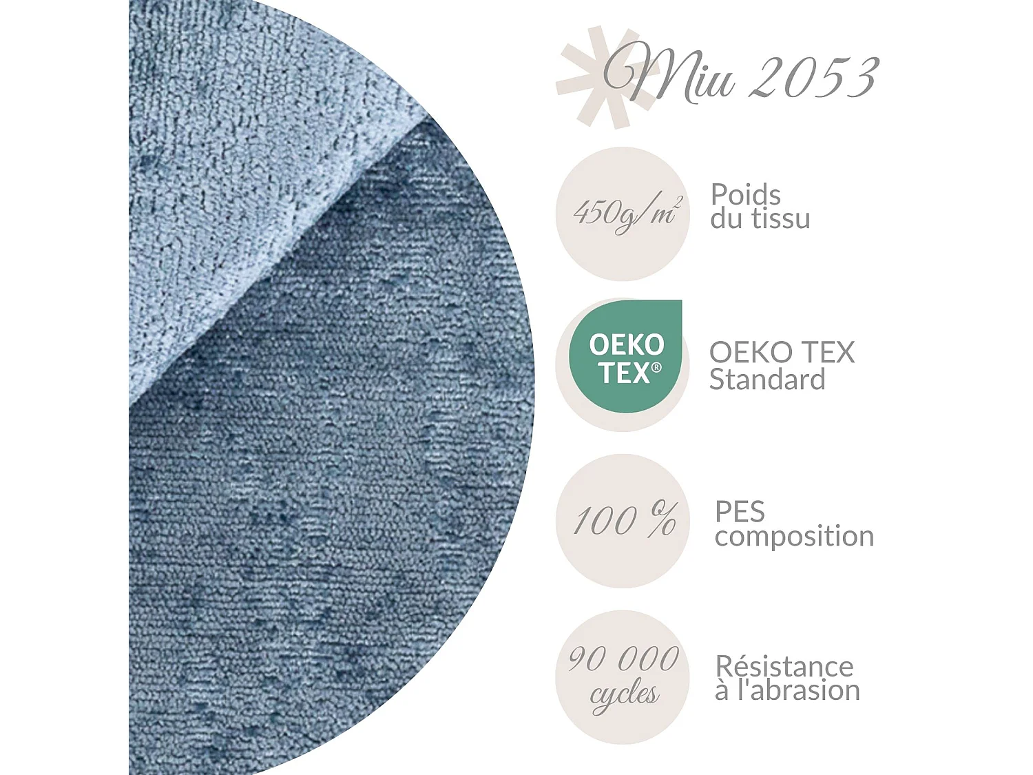 Coussin décoratif Sweetheart 50x42 cm Bleu gris Le cœur