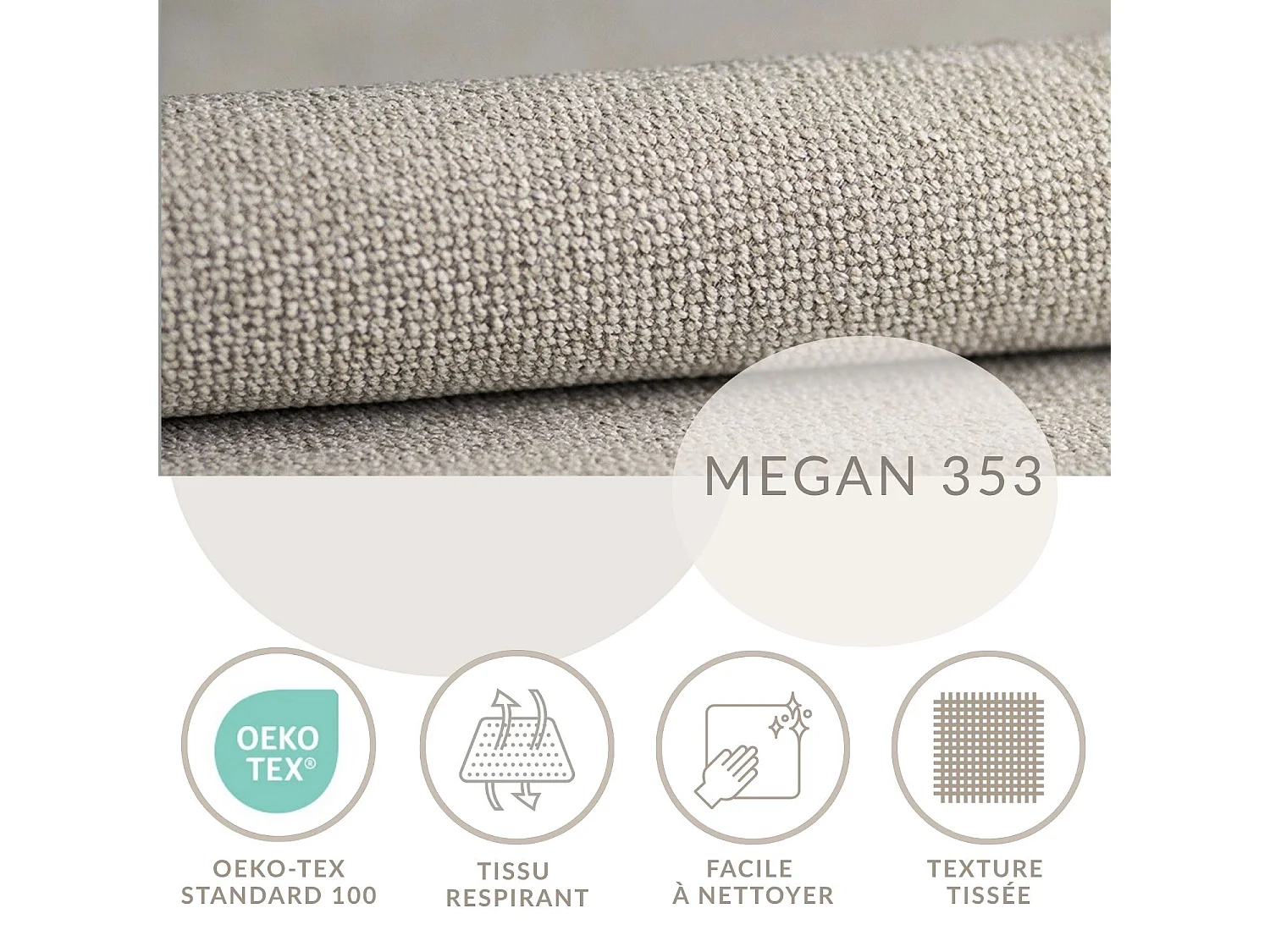 Set compleet bed met hoofdbord + opbergruimte + matrasse + dekmatrasse - 180x200 cm - geweven stof - beige - SPENCER