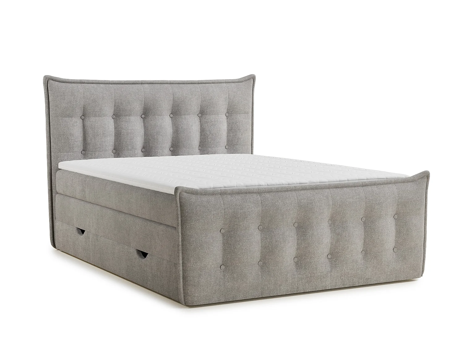 Boxspringbed met hoofdbord + matras + dekmatras - 180x200 cm - beige grijs - FATU
