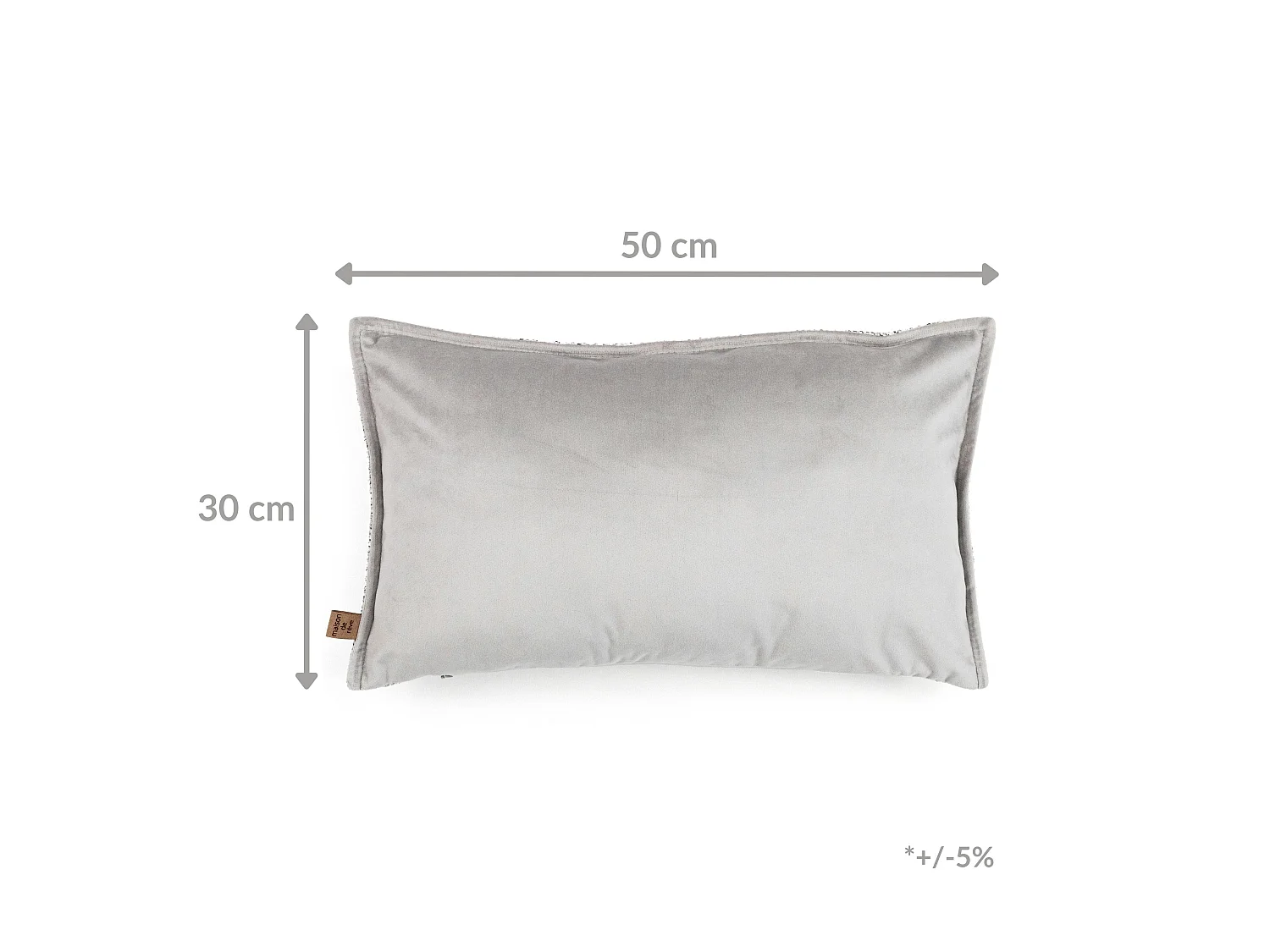 Coussin décoratif Keara 50x30 cm Gris