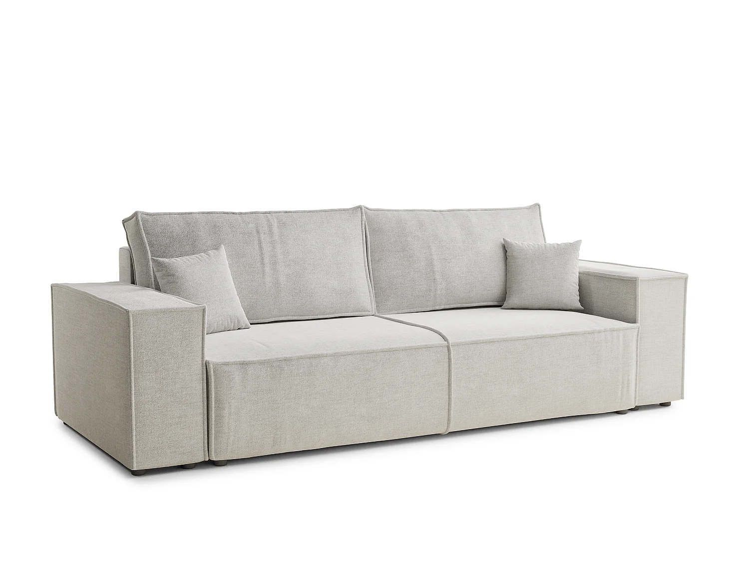 Canapé 3 places convertible en tissu chenille beige gris MILOS