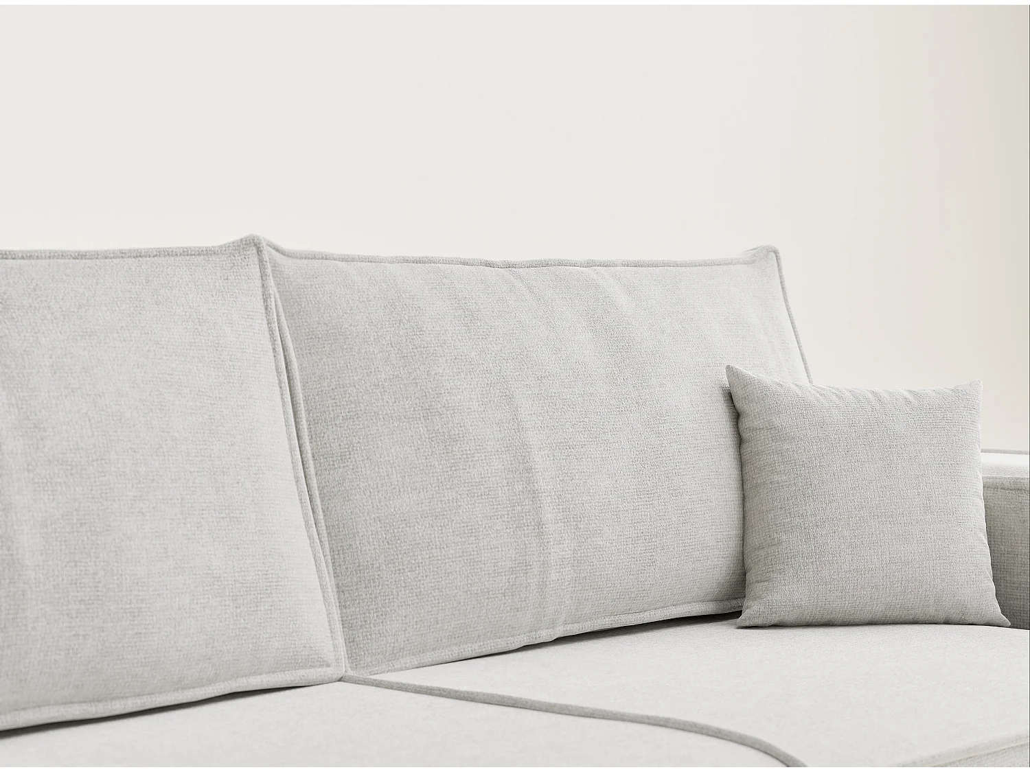 Canapé 3 places convertible en tissu chenille beige gris MILOS