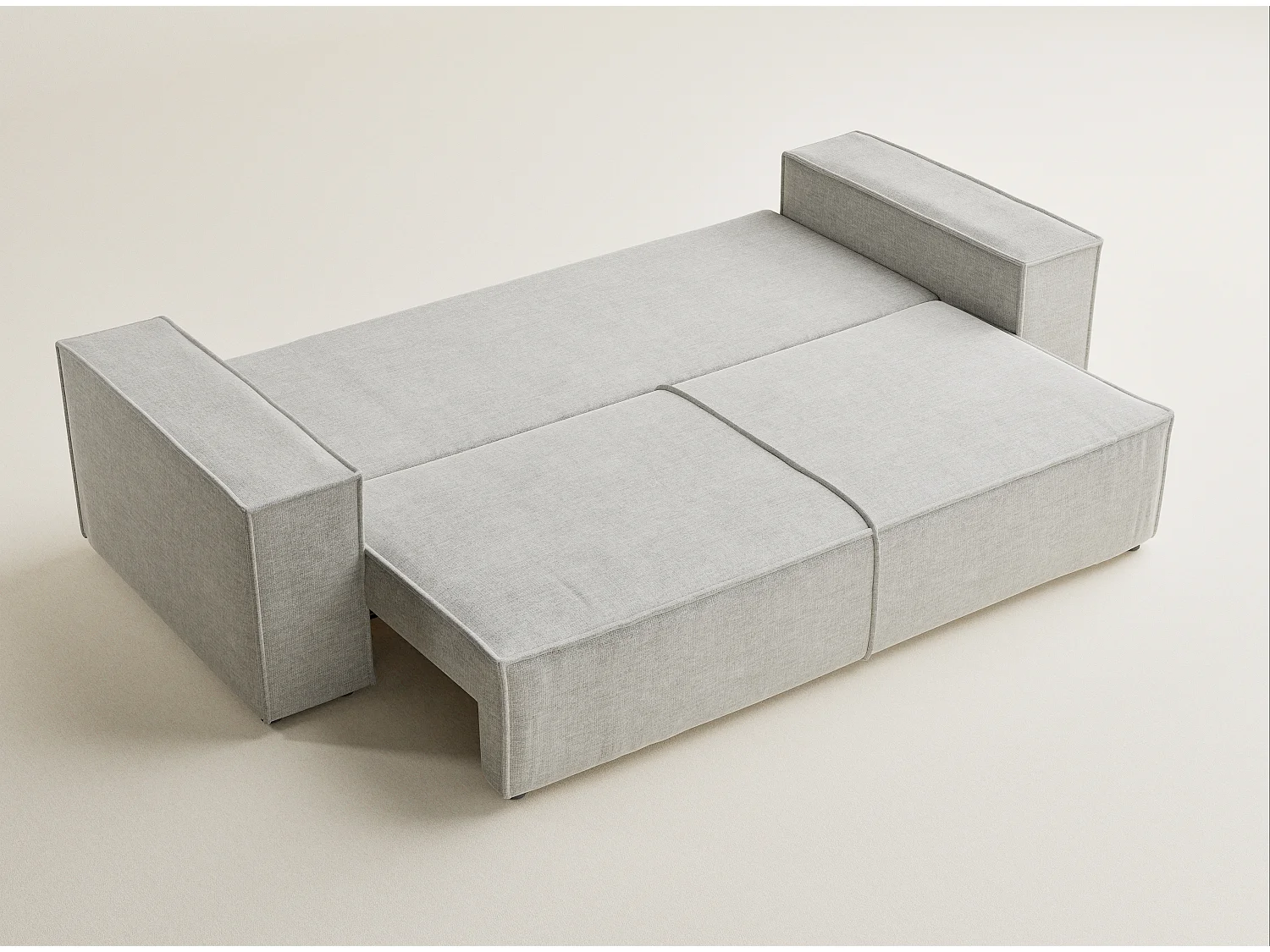 Canapé 3 places convertible en tissu chenille gris MILOS