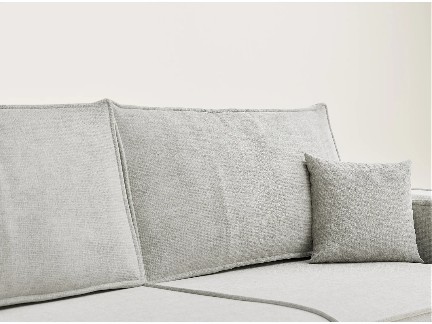 Canapé 3 places convertible en tissu chenille gris MILOS