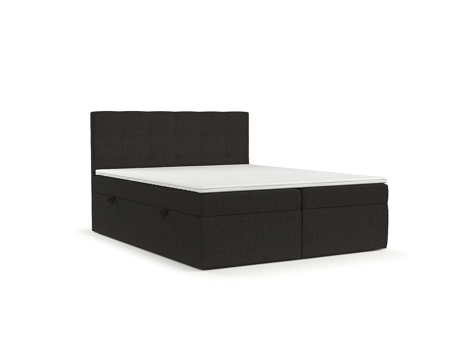 Lit boxspring avec rangement TARI - matelas - surmatelas - 160x200 cm - noir