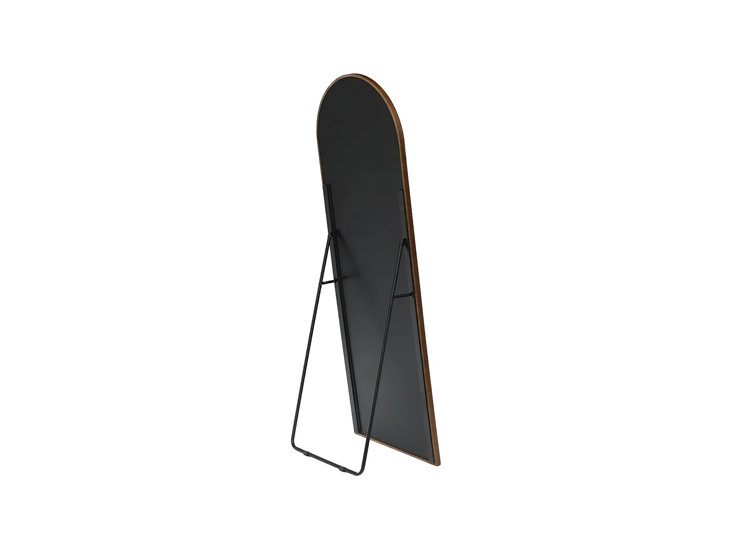 Espejo de arco de pie de madera de hevea con base de acero, 170cm