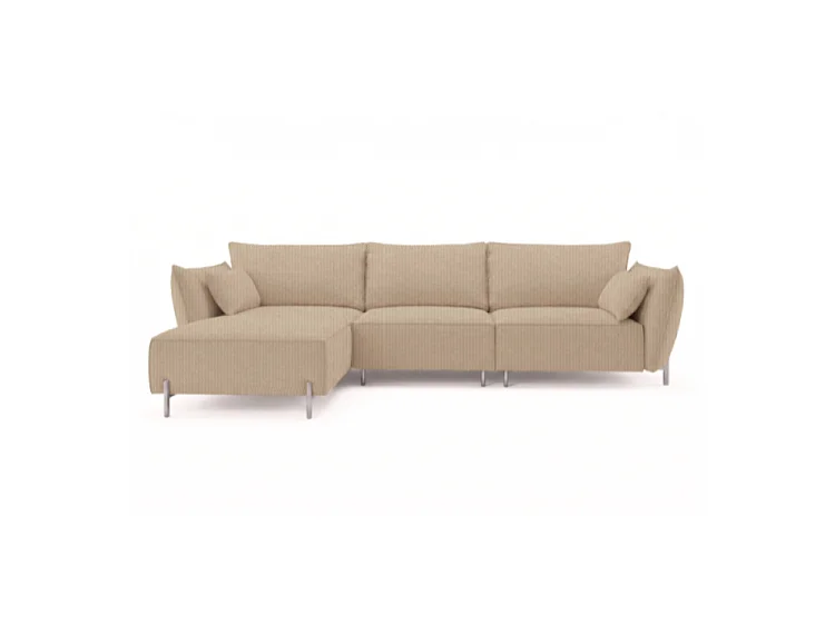Canapé d’angle de jardin gauche GARDEN en tissu Kanaria 7005 marron