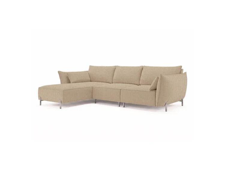 Canapé d’angle de jardin gauche GARDEN en tissu Kanaria 7005 marron
