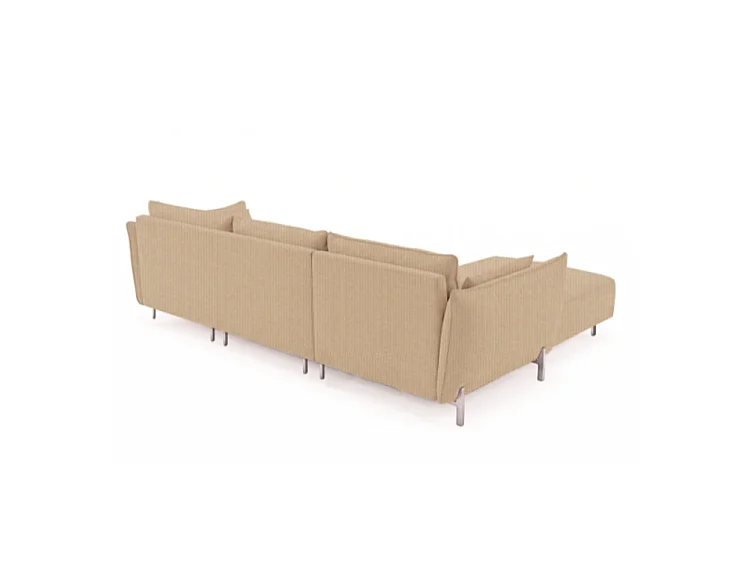 Canapé d’angle de jardin gauche GARDEN en tissu Kanaria 7005 marron