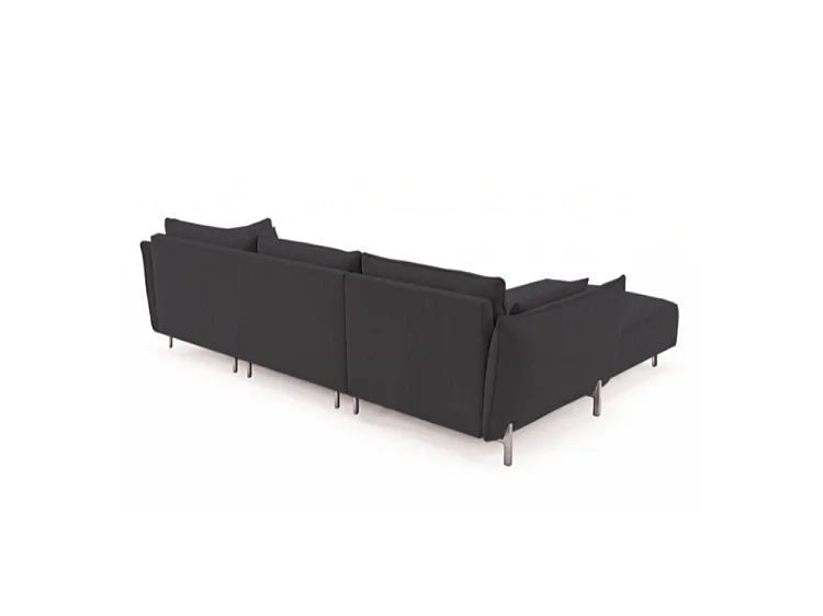 Canapé d’angle de jardin gauche GARDEN en tissu Kanaria 7031 noir