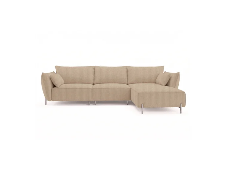 Canapé d’angle de jardin droit GARDEN en tissu Kanaria 7005 marron