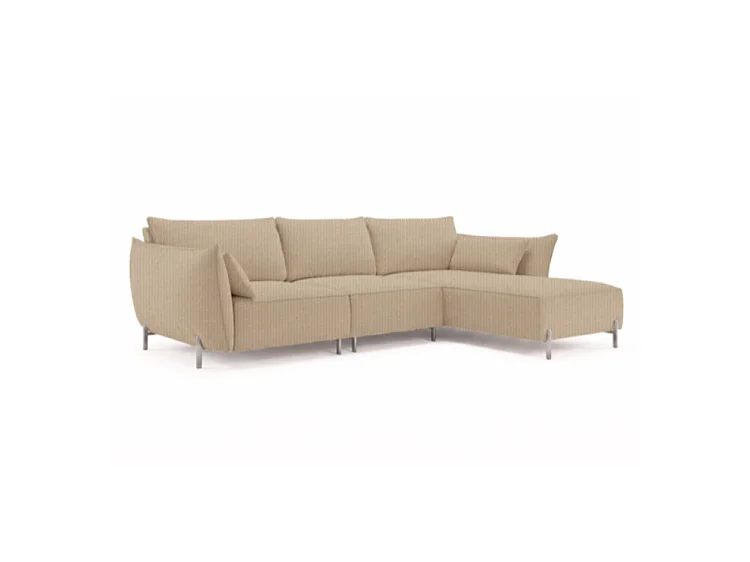 Canapé d’angle de jardin droit GARDEN en tissu Kanaria 7005 marron