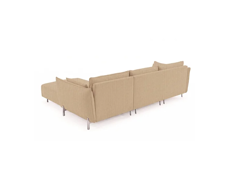Canapé d’angle de jardin droit GARDEN en tissu Kanaria 7005 marron