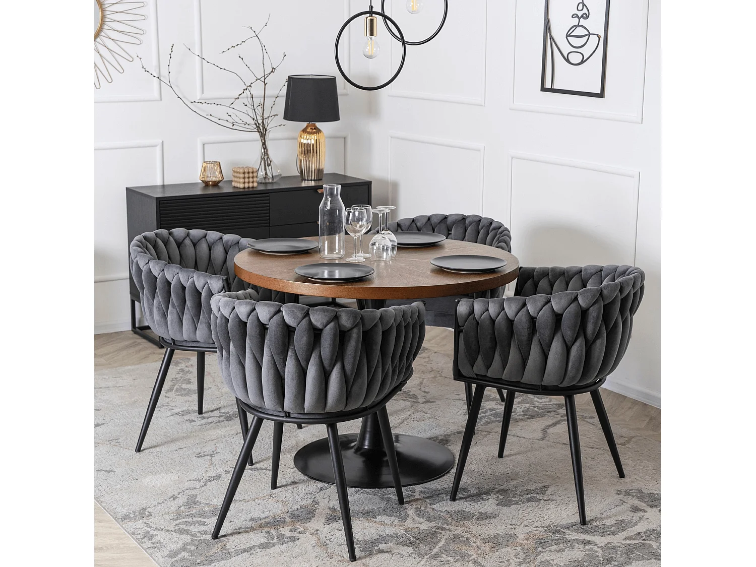 Dining Chair ELENA Grey Velour