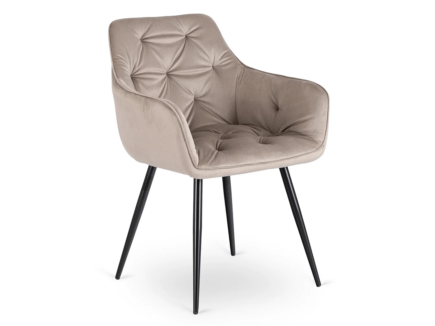 MODESTO Dining Chair Beige Velour