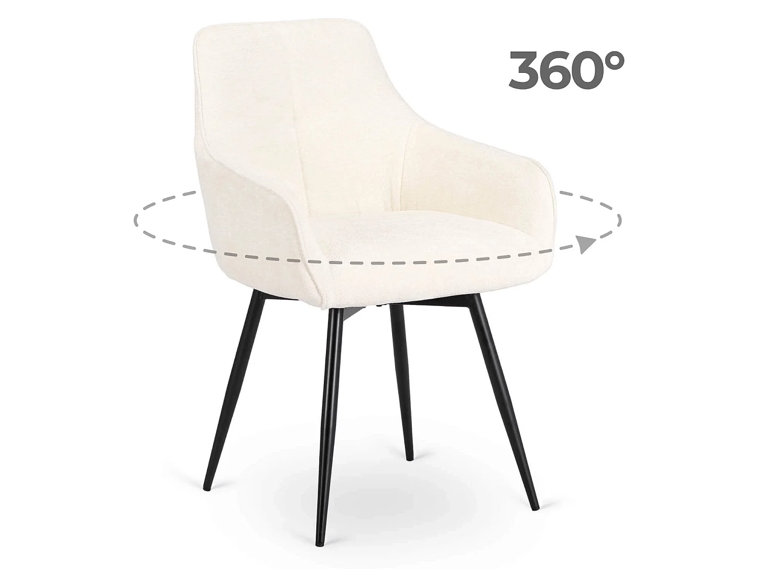 LARISA Dining Chair Cream Upholstered