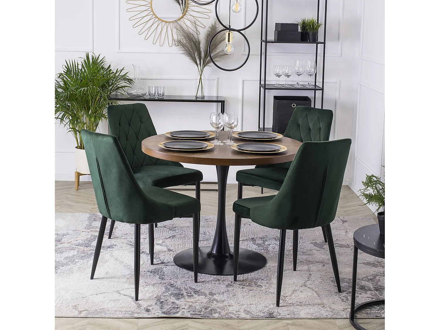CORK Eetstoel Groene Velour
