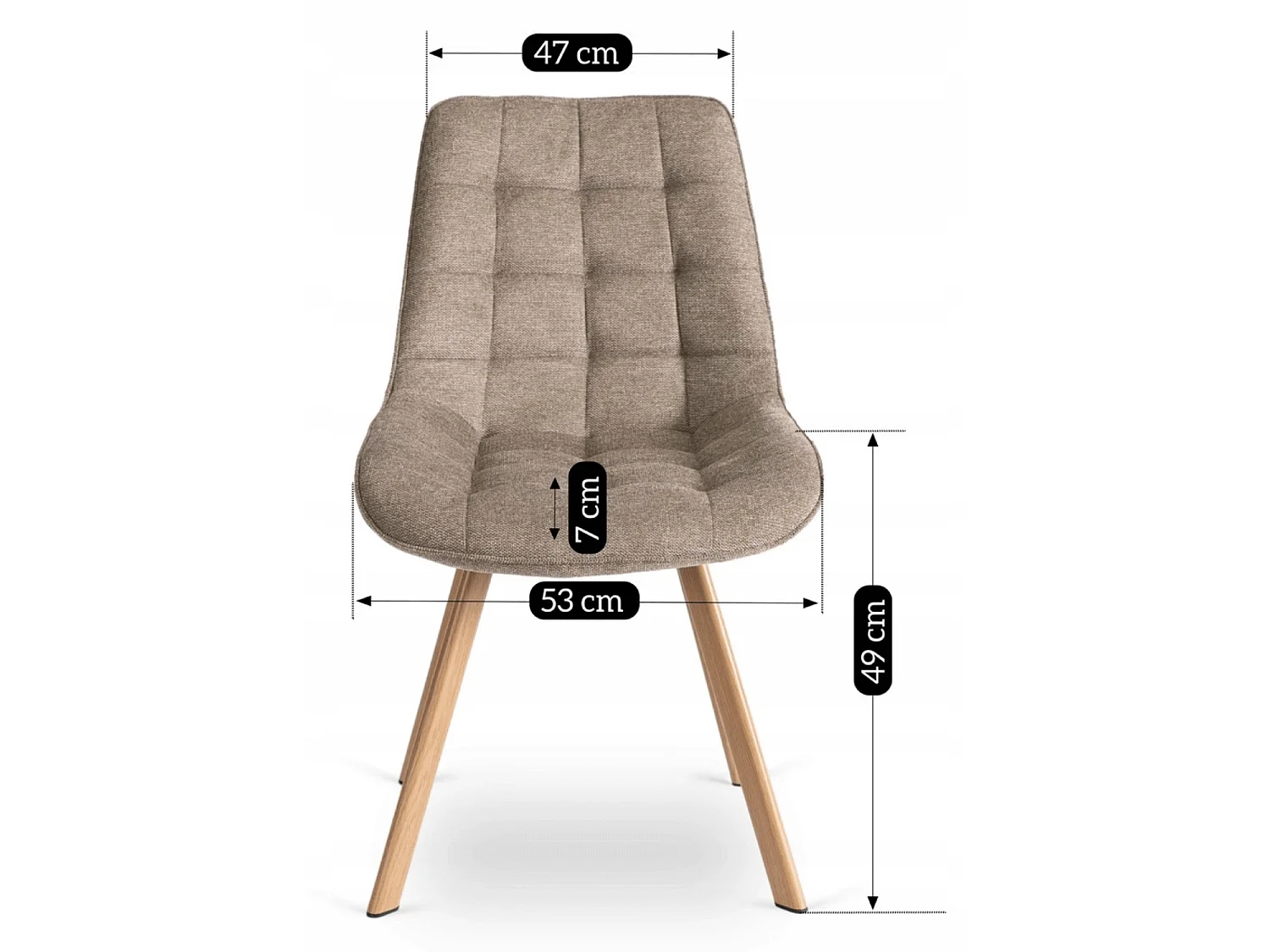 Dining Chair KATHY Beige Upholstered