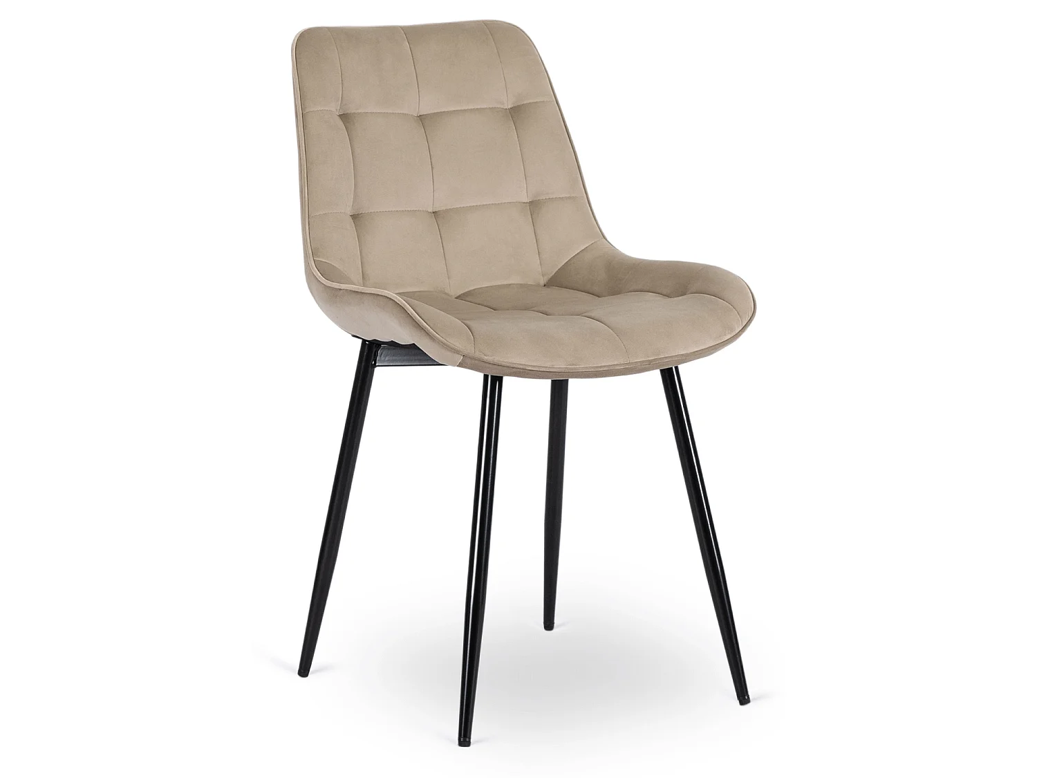 CHRIS Dining Chair Beige Velour