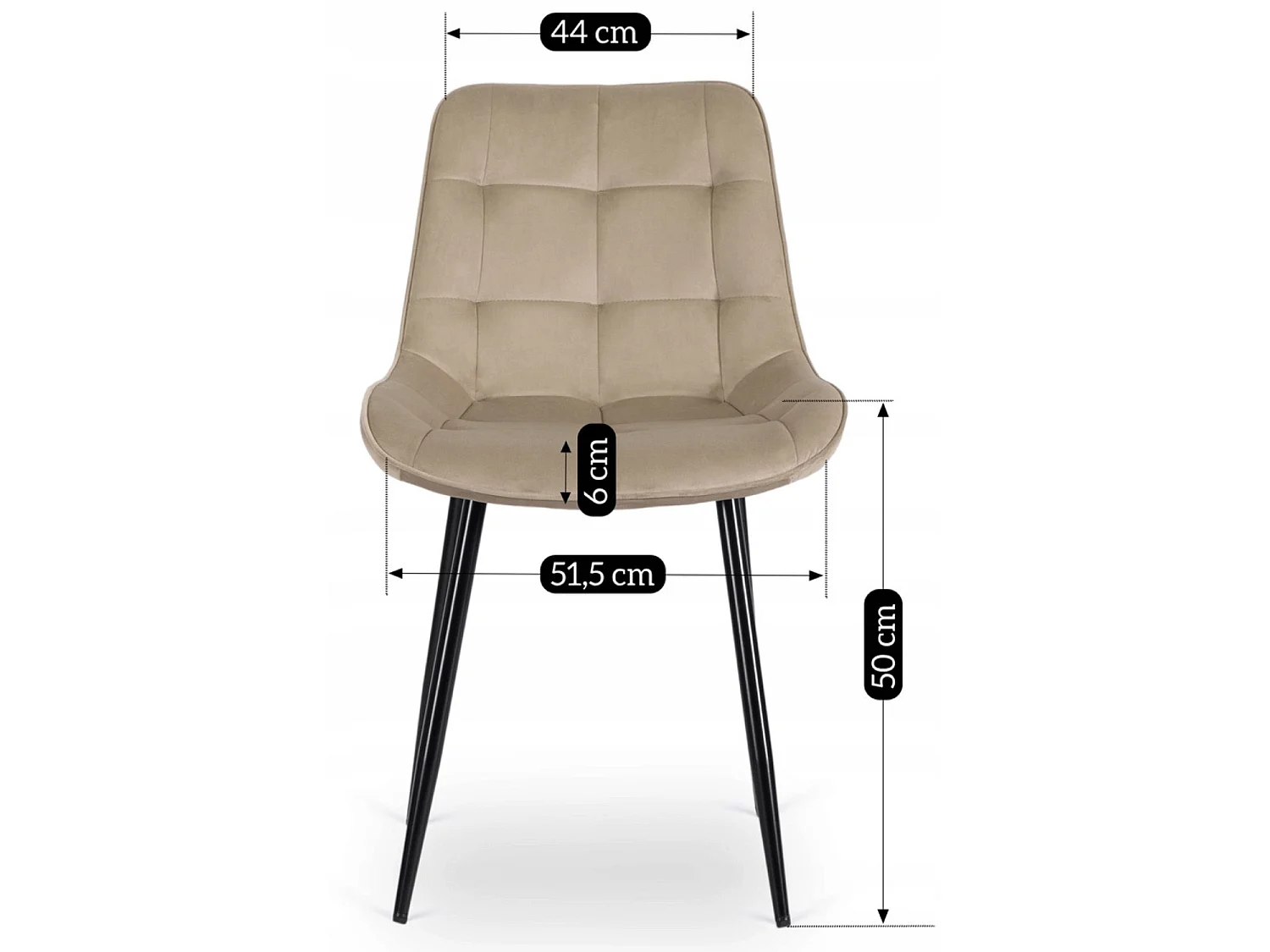 CHRIS Dining Chair Beige Velour