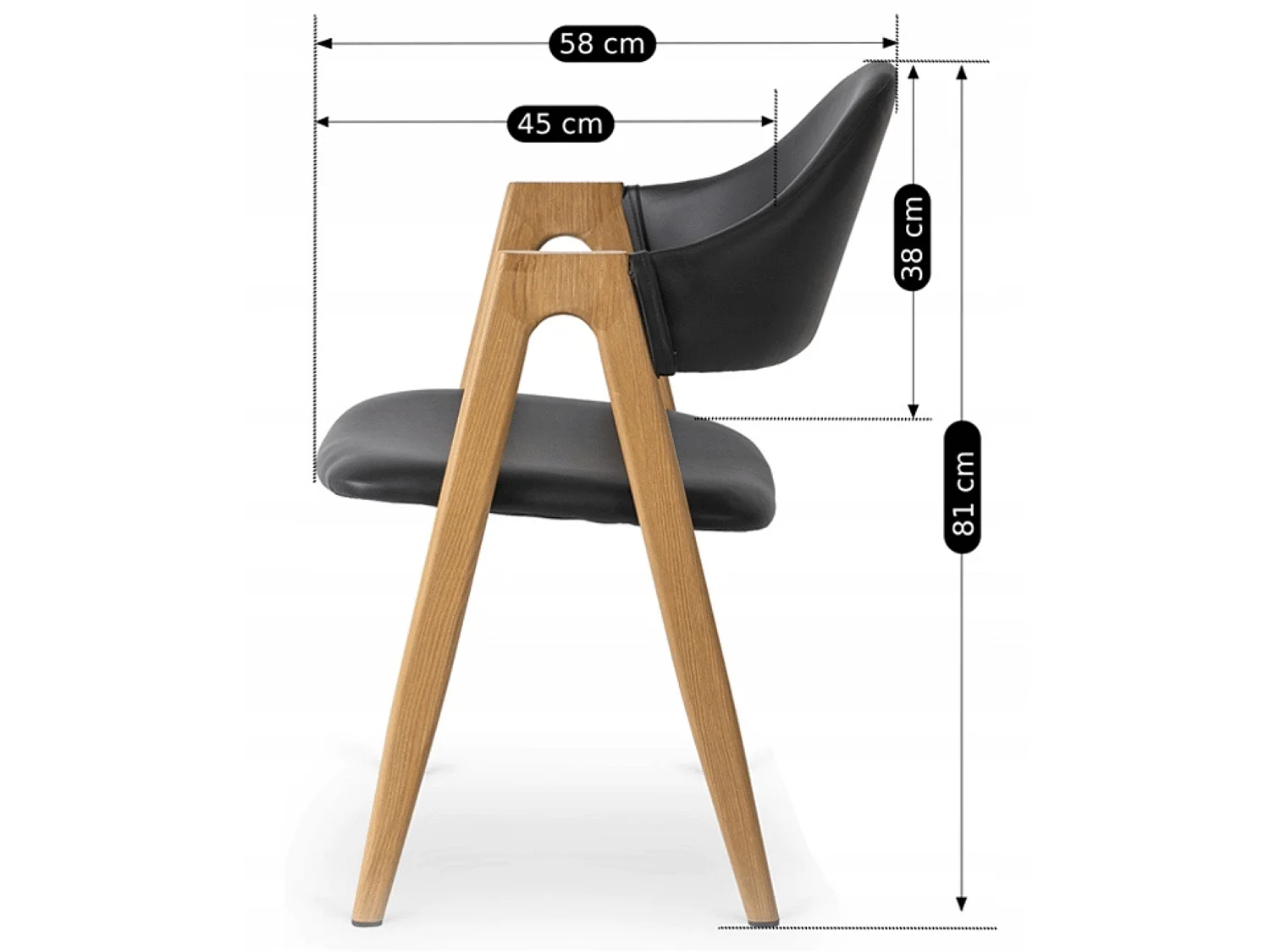 Spisestol WILLY Black Eco Leather