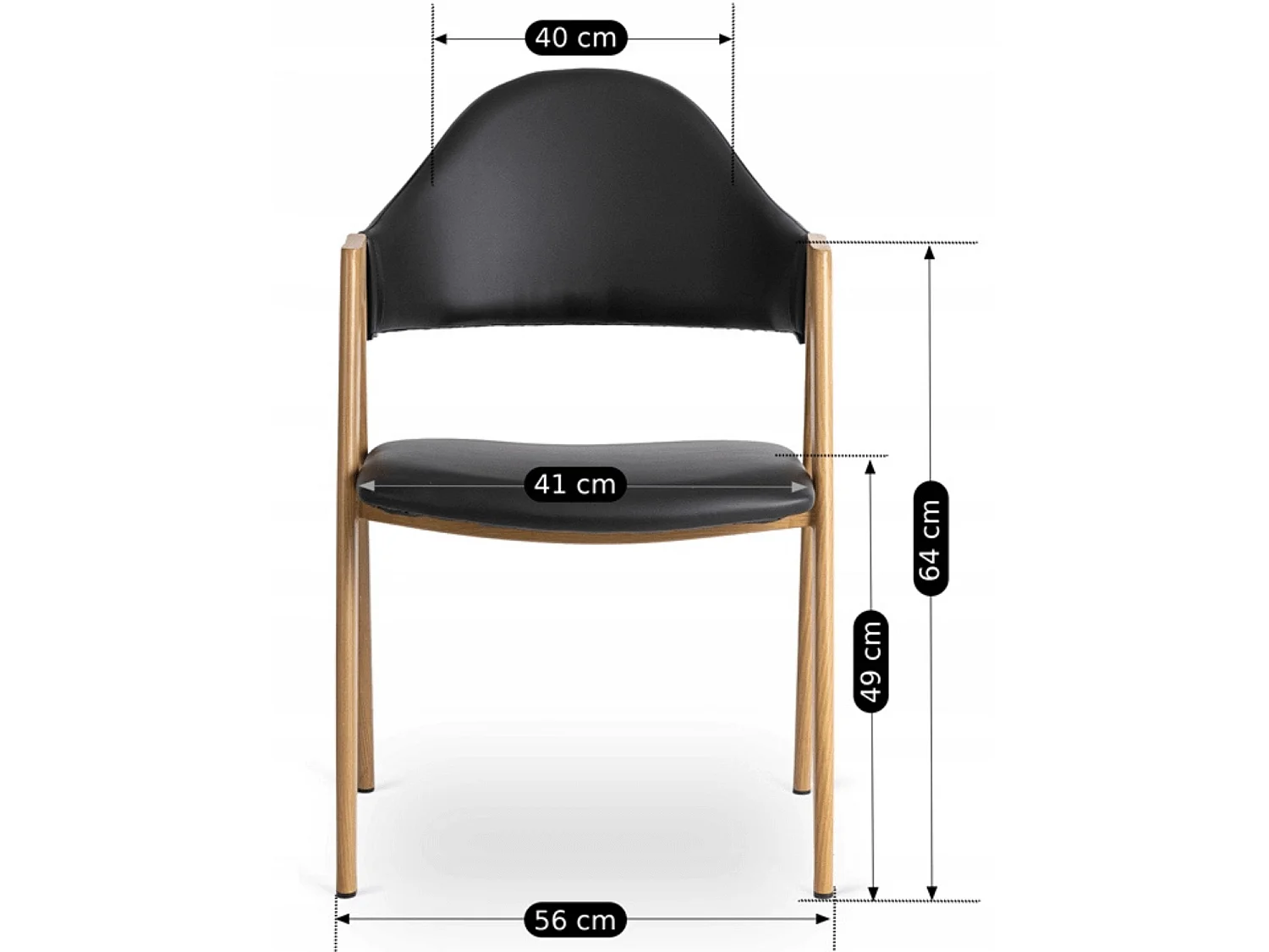 Spisestol WILLY Black Eco Leather