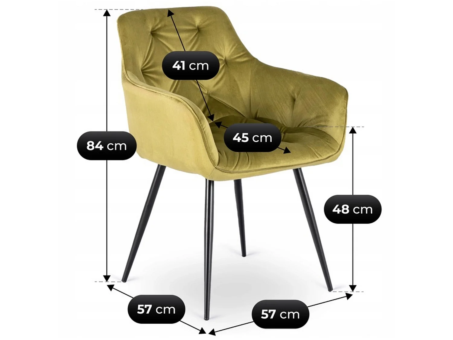 MODESTO Pistachio Velour Dining Chair