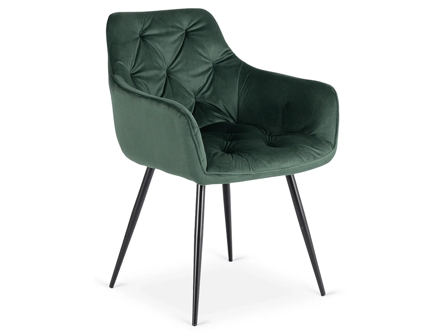 MODESTO Dining Chair Green Velour