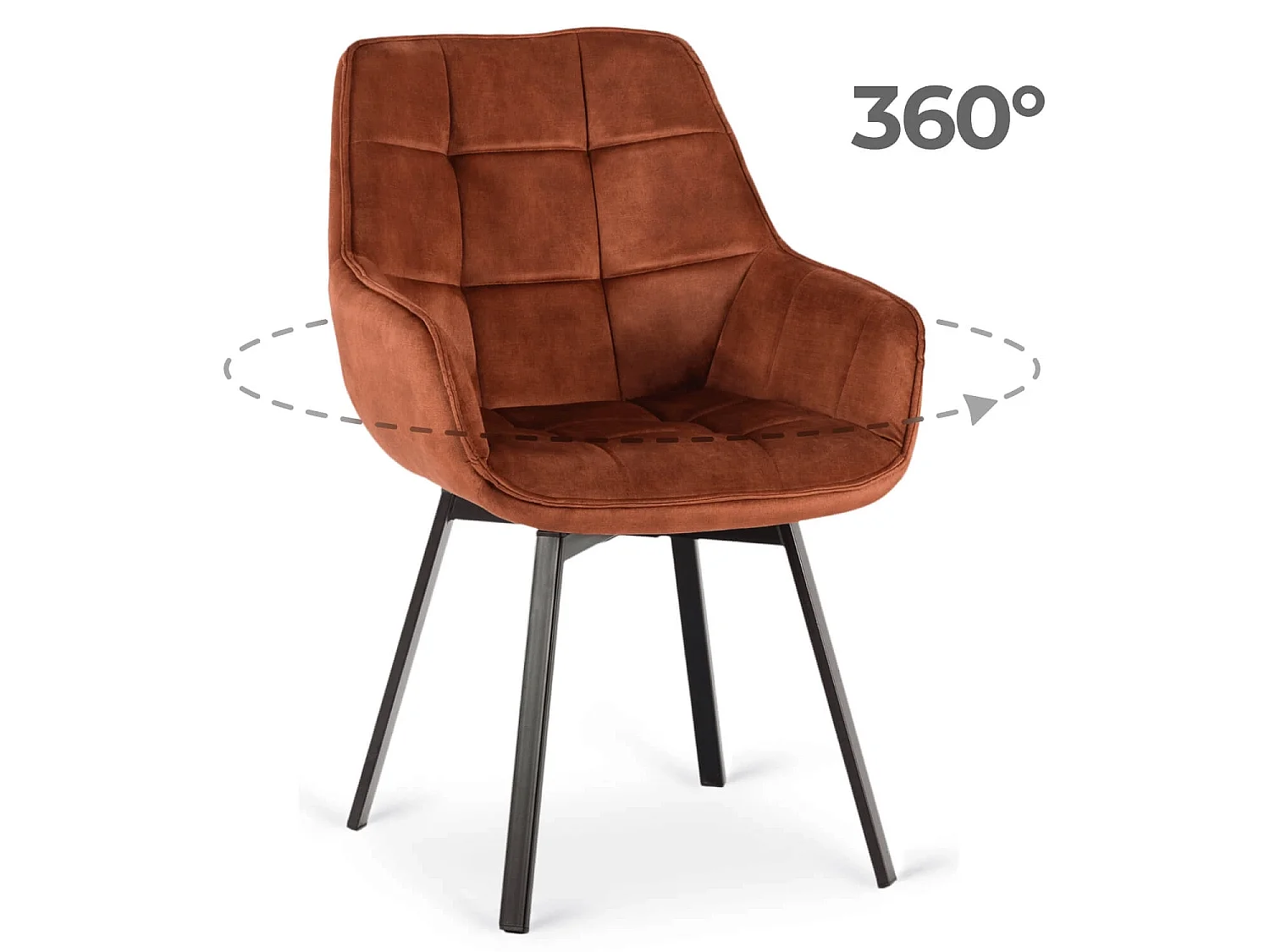 Luna Swivel Dining Chair (lux 03) Red Velour