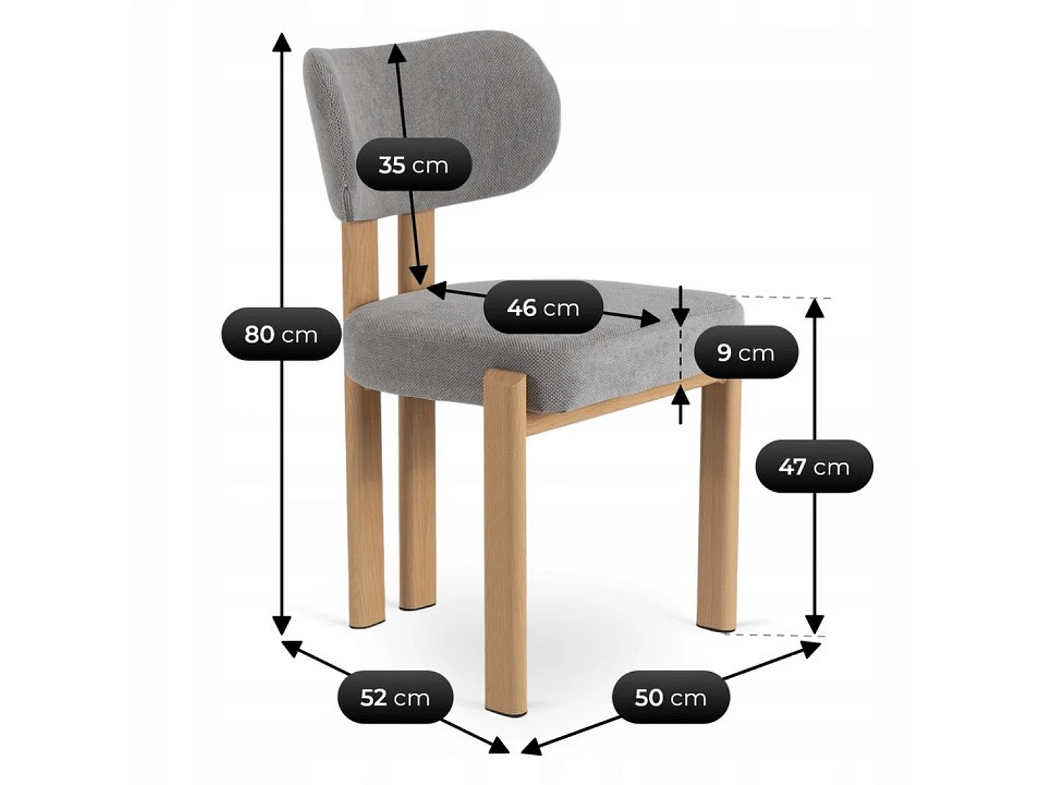 Dining Chair GRENADA Oak/Grey