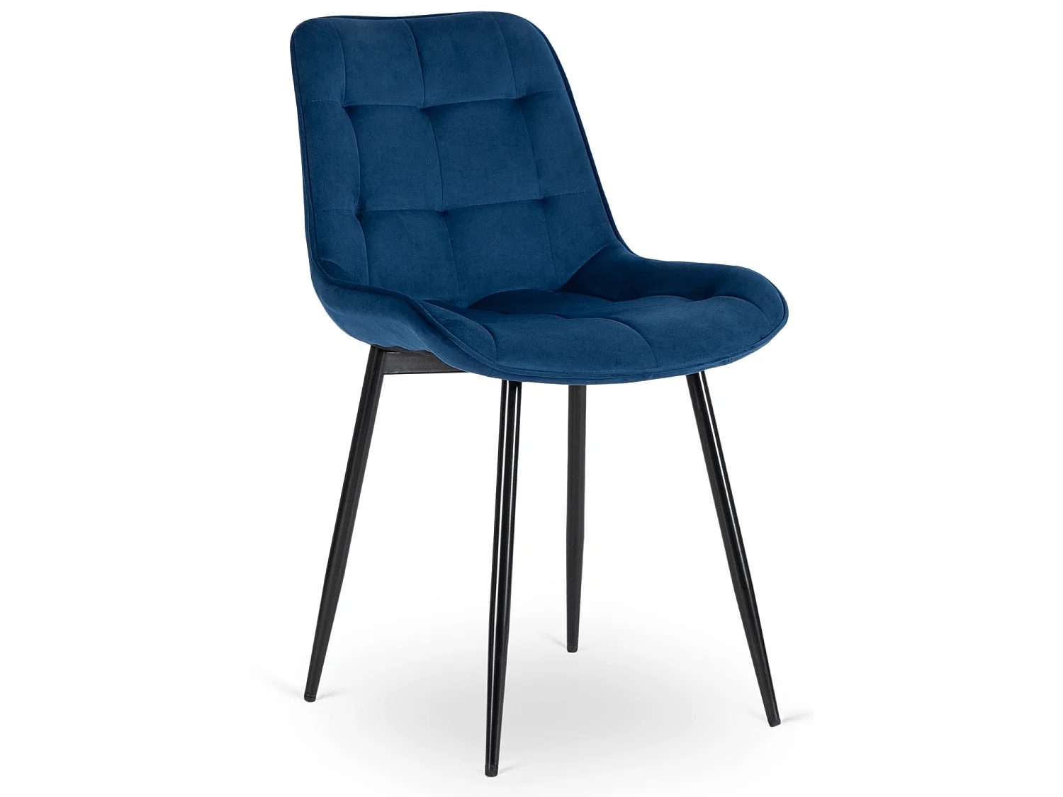 CHRIS Dining Chair Navy Blue Velour