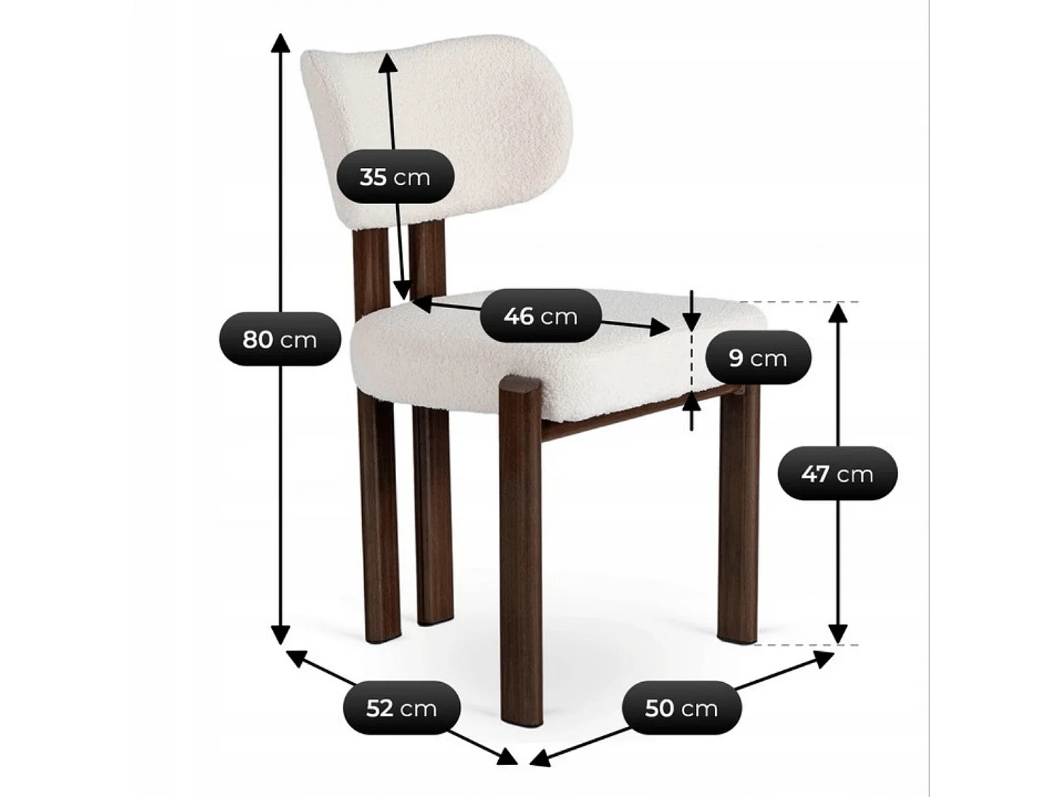 Dining Chair GRENADA Walnut/Cream