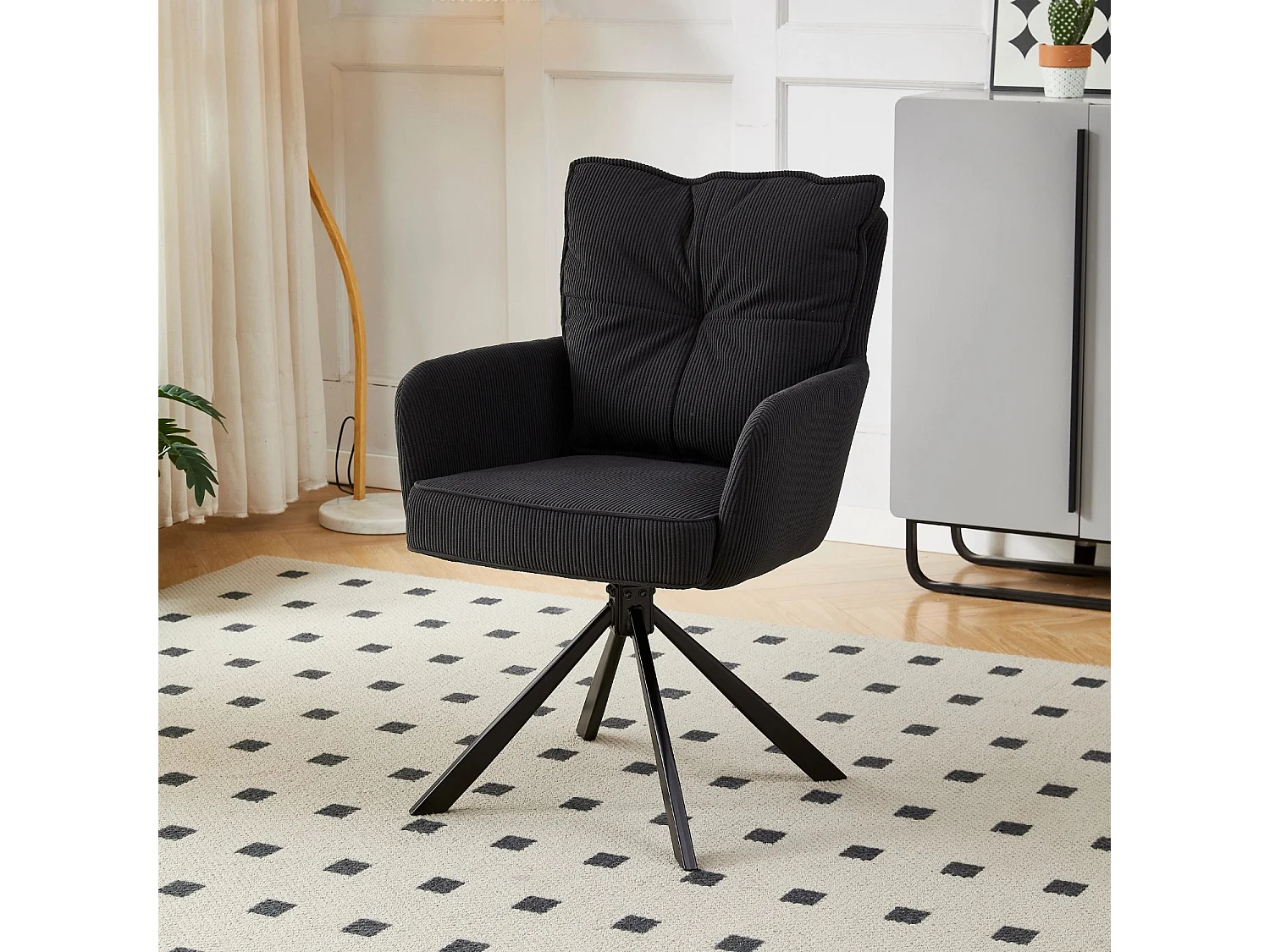 Swivel Dining Chair CITY Black