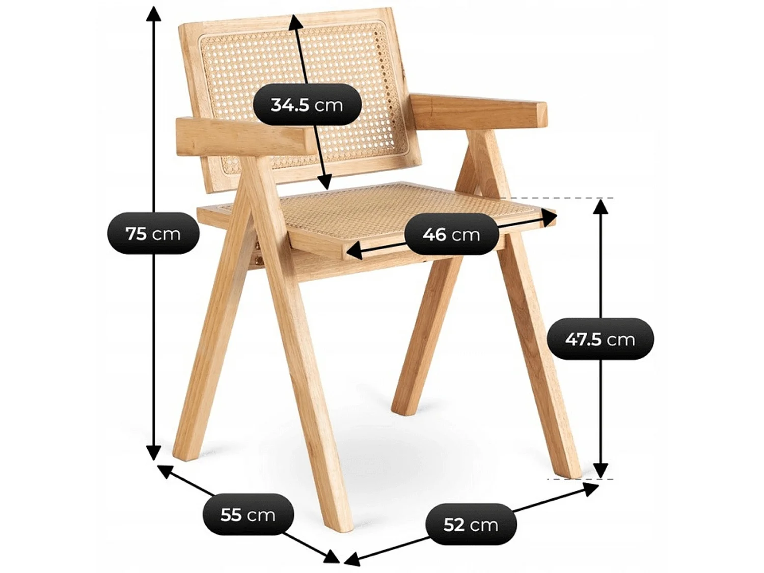 MADERA Dining Chair Oak/Beige Openwork