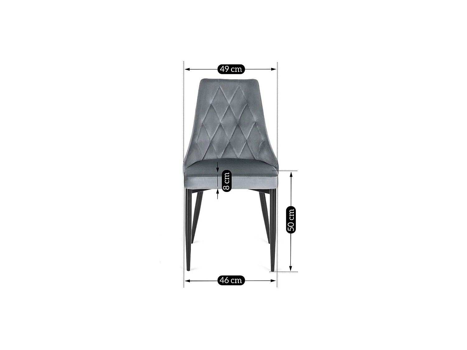 CORK Dining Chair Grey Velour