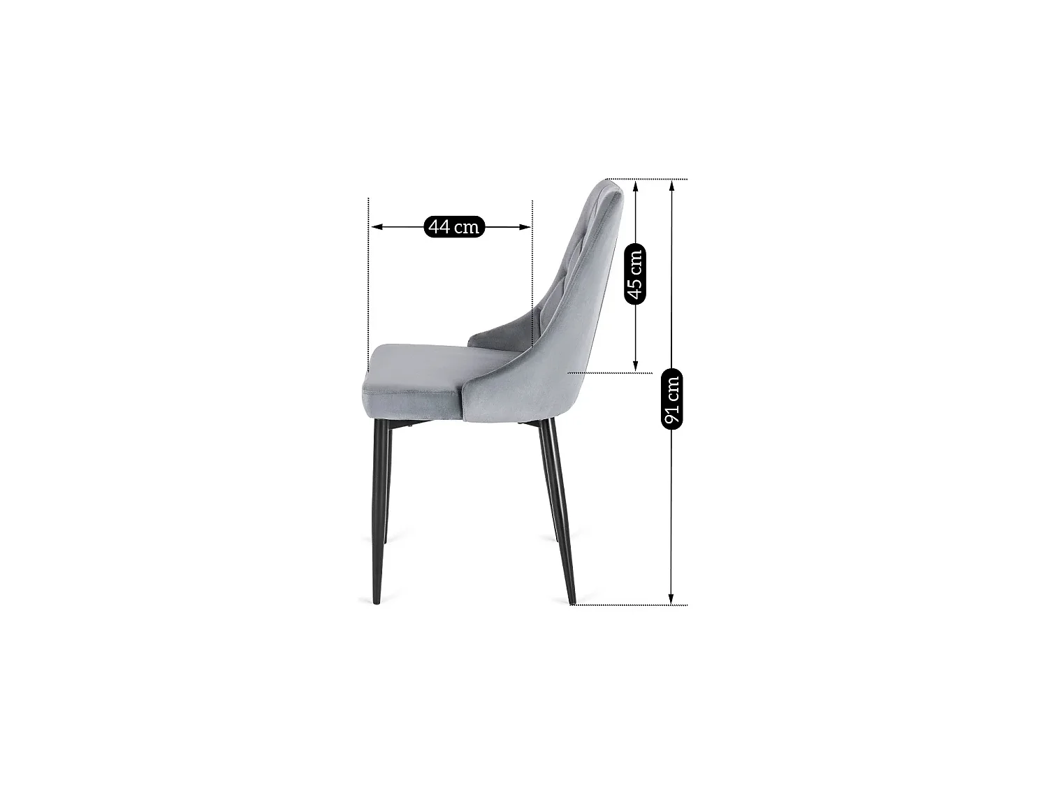CORK Dining Chair Grey Velour
