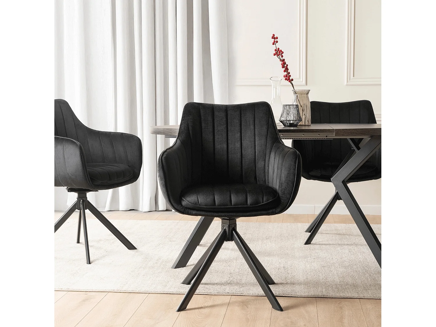 Dining Chair Swivel MUMBAI Black