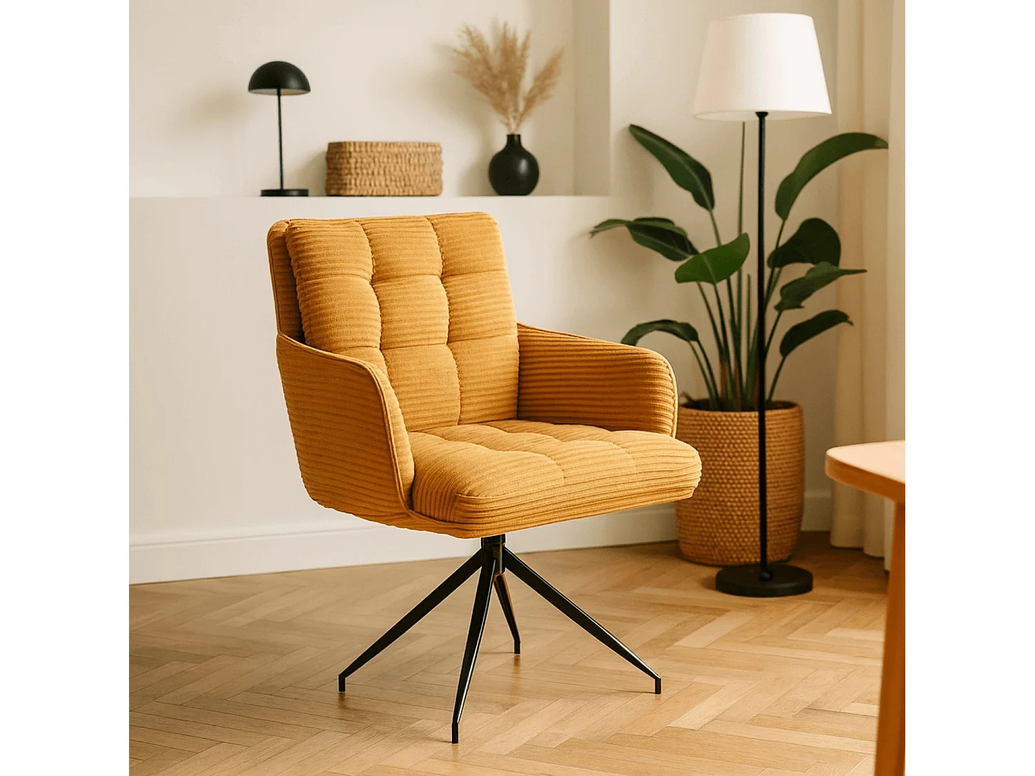 Chaise pivotante AKITA moutarde