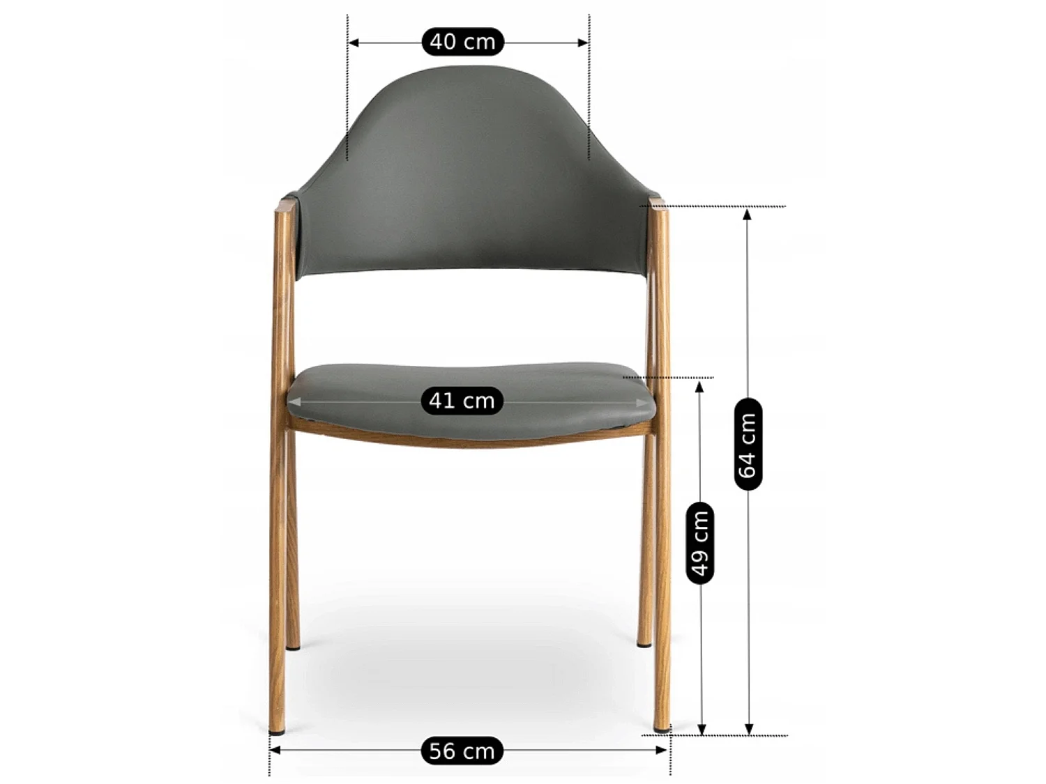 Eetstoel WILLY Grey Eco Leather