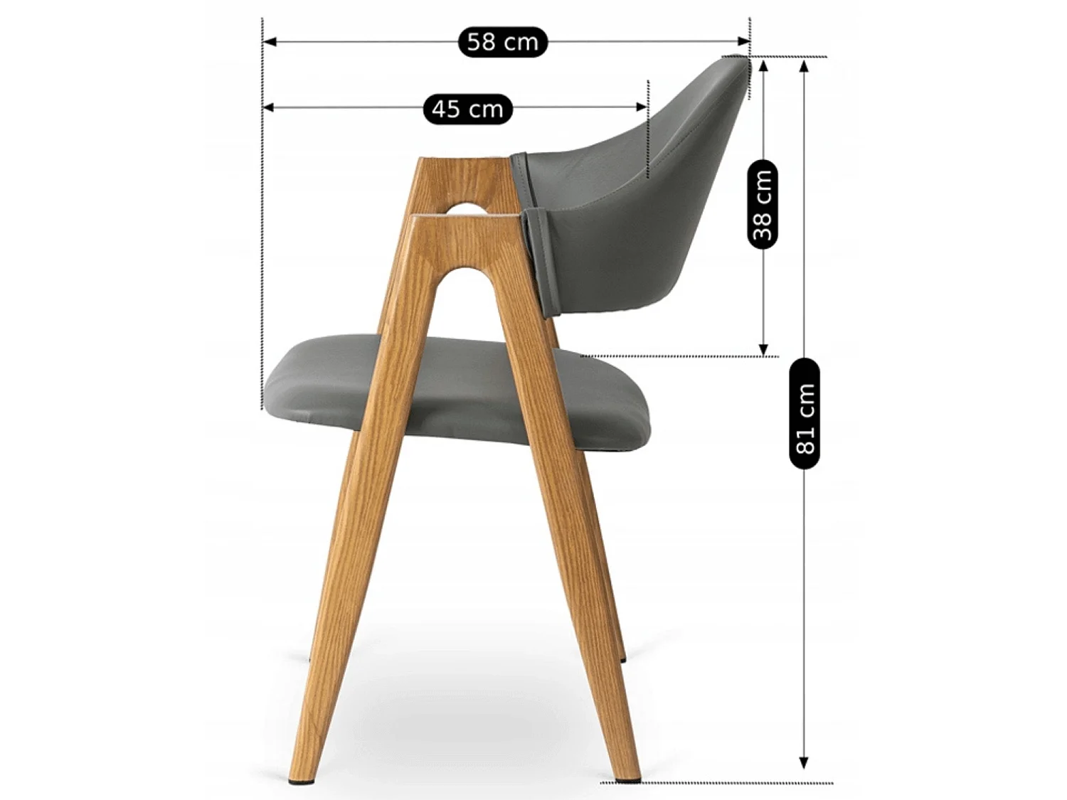 Eetstoel WILLY Grey Eco Leather